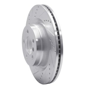 Land Rover Range Rover Brake Rotor (1) - Front Left - R1 Concepts - Drilled & Slotted - Silver - `06-`09